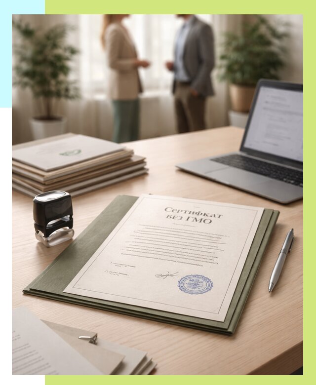 Сертификат без ГМО в Гагарине от 7803 р. оформить срочно Алешин-Ггр